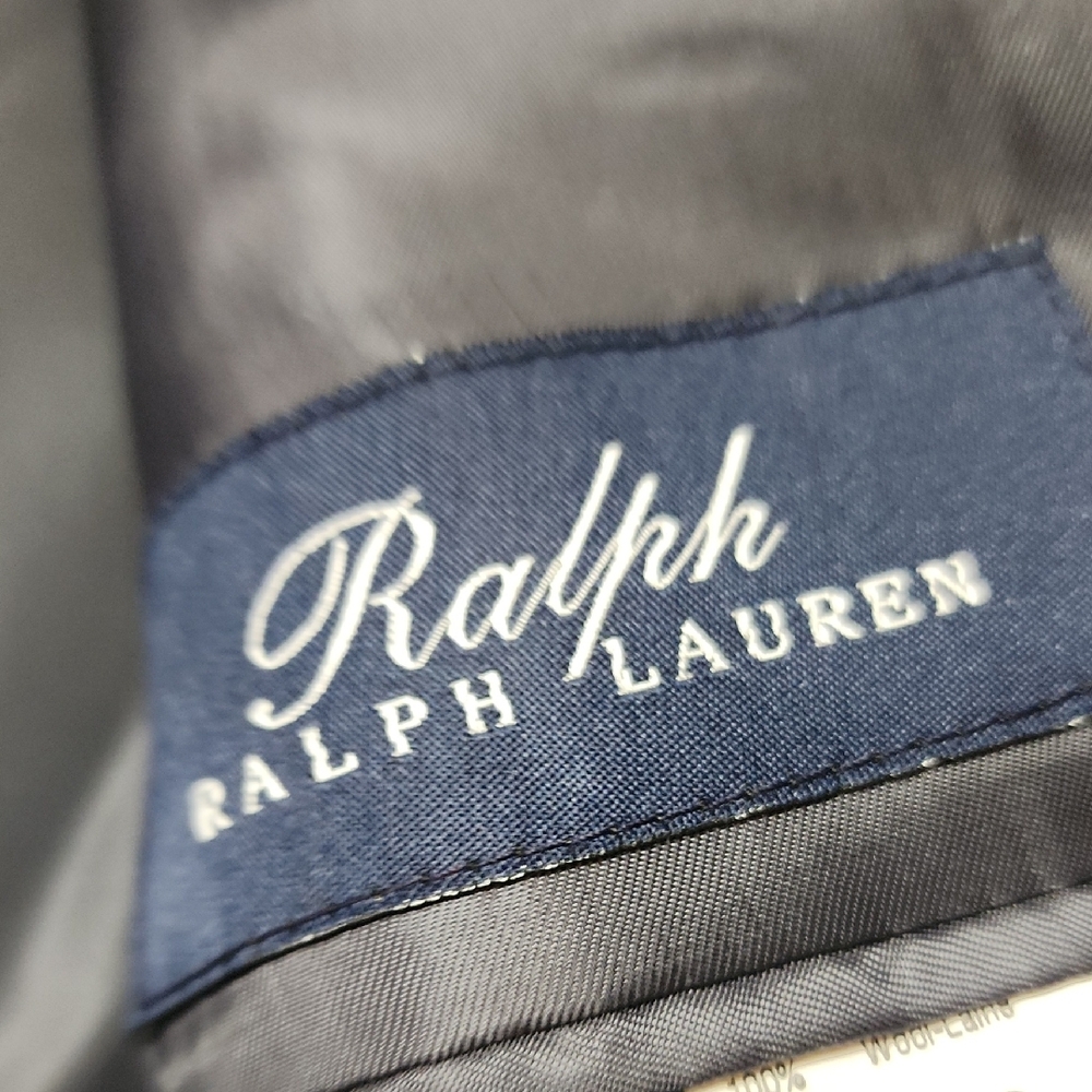 RALPH LAUREN | Gray Houndstooth 100% Wool Two Button Notched Lapel Blazer | 52L - Picture 4 of 16